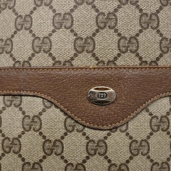 GUCCI GG Supreme Web Sherry Line Tote Bag PVC Beige Red 39 02 003 Auth 136269 - Picture 12 of 16